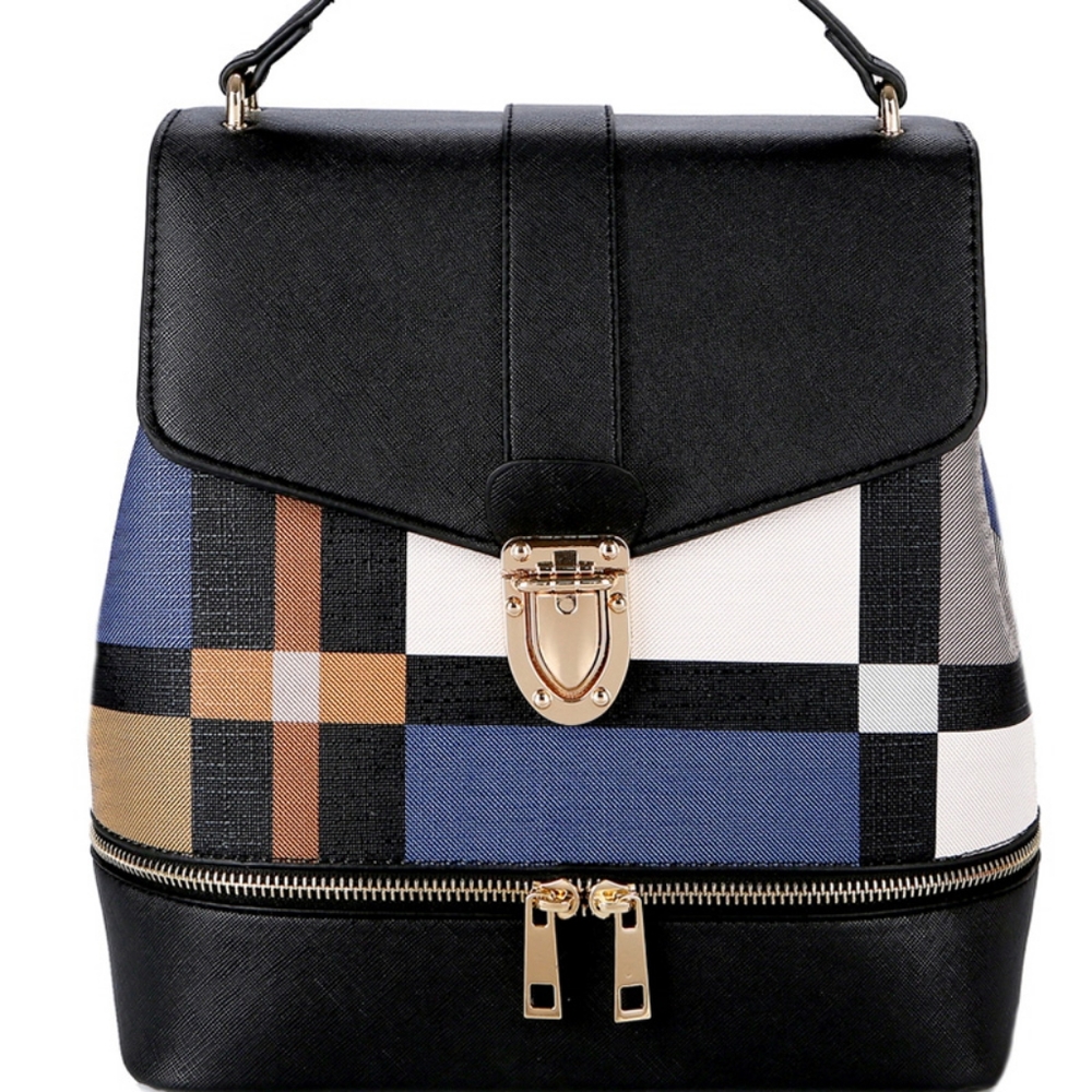 Multi Colored Checker Backpack - image 4